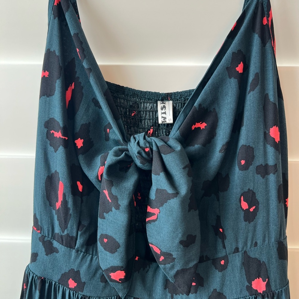 Ecowish leopard tie front dress - small - Picture 6 of 9